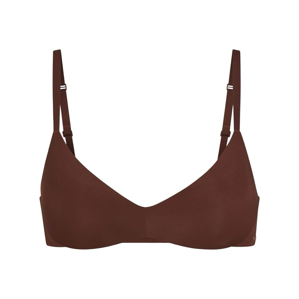 Skims Wireless Form Push Up Plunge Bra - Cocoa - NWT - 38C
